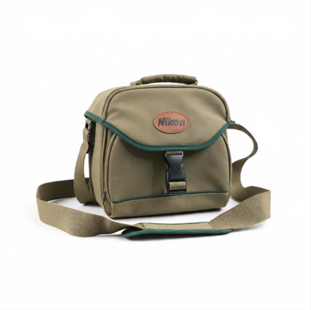 NiKON Vintage 90´s Rugged Padded Camera Gear Shoulder Bag Khaki Retro Y2K Unique